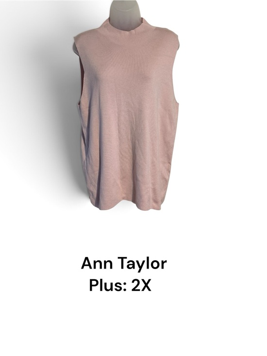 Ann Taylor Sweaters - Ann Taylor Plus Dusty Pink Sleeveless Mock Neck Sweater - PLUS: 2X  #11